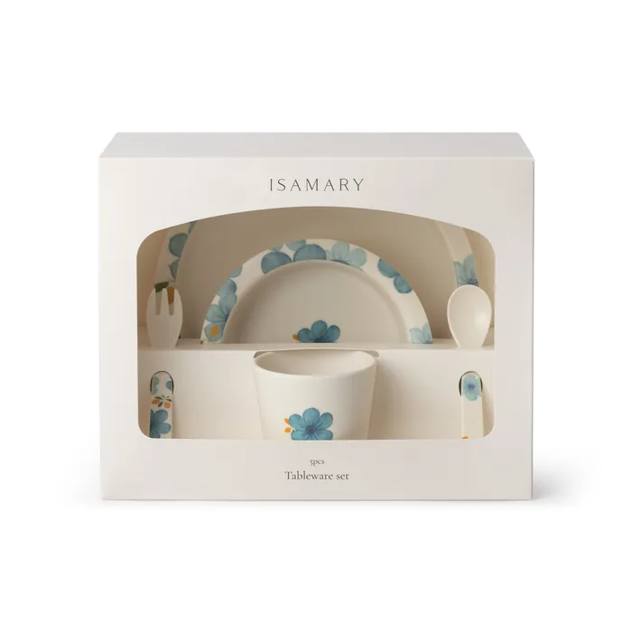 Servies-set Floral in de witte geschenkdoos met venster