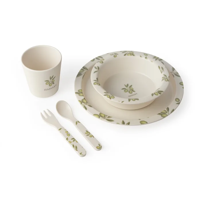 Servies-set in de Olive-print